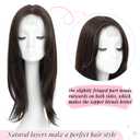 Molefi Hair Topper,18 Inch Long Layered Toppers for Women with Thinning Hair,Add Volume Synthetic Wiglets Pieces For Women 6.5"×6.5" Large Base for Daily Use(Dark brown)