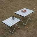 iClimb Ultralight Compact Camping Folding Table with Carry Bag (Silver - L), Large