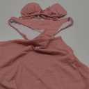SHENHE Women's 3 Piece Textured High Cut Halter Triangle Bikini Swimsuit with Cover Up (Large, Plain Pink)