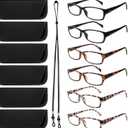 Computer Reading Glasses Men and Women Anti Eyestrain Blue Light Blocking Glasses for Reading (2 Black 4 Tortoise, 0.0, x)