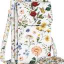 Cell Phone Purse Crossbody Bags for Women - Cute Design Leather Cellphone Bag Small Cross Body Bags Wallet Purses Trendy Aesthetic Pouch for iPhone with Adjustable Strap, Vintage Flower