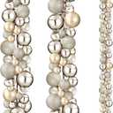 Yuxung 2 Pcs Christmas Ball Garland 6 ft Ball Ornaments Christmas Bulb Garland Xmas Tree Bauble Decorations for Party Supplies Indoor Outdoor Home Office Decoration Accessories(Champagne Gold)