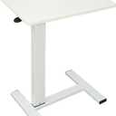 C End Table with Silent Wheels Adjustable Height Rolling Side Desk Stable Load-Bearing TV Tray Table Laptop Side Table for Small Space Couch Living Room and Bedroom(White)