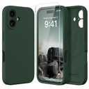 iPhone 14  Plus Case, Compatible with MagSafe, [Full Camera Protection][Screen Protector] Silicone Shockproof Protective Phone Case for iPhone 16 Plus 6.7", Alpine Green