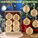 24 Pcs Spanish Christian Ornaments Religious Wooden Hanging Christian for Christmas Tree Nativity Scene for Pastor Church Members Church Baptism Decor