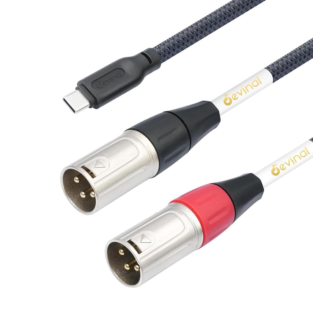 Devinal USB C to XLR Cable, Smartphone/Laptop to XLR Male Output Cable for Amplifier, Speaker, Mixer Console, etc 3.3 FT