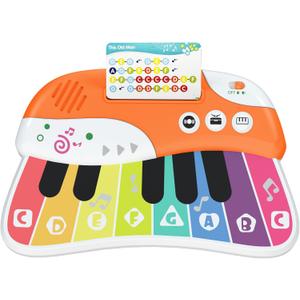 Baby Piano Keyboard for Toddlers 1-3, Touch Sensor Toddler Piano Toy for Baby Musical Toy w/ 3 Modes, 12 Melodies, Music Card Girl Toy Kid Keyboard, Birthday Christmas for 1-4 YearsColor Random
