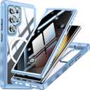 Privacy Case for Samsung Galaxy S25, Compatible MagSafe, Galaxy S25 Magnetic Cover Built-in Privacy Screen Protector and Camera Protector, Full Body Case for Samsung S25, Blue