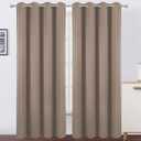 LEMOMO Cappuccino Thermal Blackout Curtains 52 x 84 Inch Set of 2 Panels Room Darkening Curtains for Bedroom