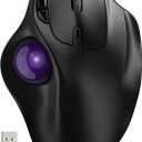 SABLUTE MAM2 Wireless Trackball Mouse with 5-Level DPI, Ergonomic Mouse 2.4G Plug-and-Play for 3 Devices (Bluetooth or USB), 500mAh Battery, Compatible with PC/Laptop/Mac/Windows-Purple Ball