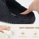 KuaiLu Womens Memory Foam Slippers Ladies Cozy Fuzzy Plush Fur Lined Warm Winter Cushioned Slip on House Bedroom Shoes Comfy Indoor Outdoor Hard Sole Arch Supportive Plantar Fasciitis Black Size 9