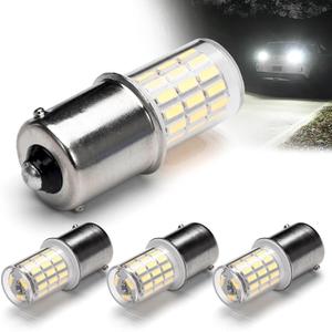 BA15S 1156 1141 1003 7506 1383 Led Bulbs for Backup Reverse Brake Tail Light,Daytime Running Stop,Turn Signal,Parking RV Interior Camper Trailer Boat Trunk Light,8-30V,White,4Pack