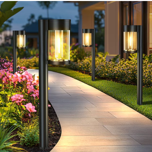 Solar Pathway Lights Outdoor 15 Pack Glass Metal Warm White LED Waterproof Garden Yard Patio Lawn Walkway Driveway Landscape Lighting