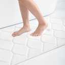 Colorxy Memory Foam Bathroom Rugs, Ultra Soft & Non-Slip Bath Mat, Water Absorbent and Machine Washable Shower Bath Runner Rug for Kitchen Bathroom Floor Carpets, 36''x24'', White