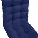 iMounTEK 2 Pieces Chaise Lounge Cushion Recliner Rocking Chair Pad Sofa Mat Rocking Chair Cushion Pad Back Seat Sets with Non-Slip Ties Comfortable Soft Patio for Indoor Outdoor (Medium, Navy Blue)