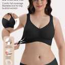 Wireless Push Up Bras Low Back Minimizer for Women Full Coverage (L)