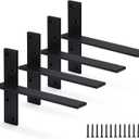 Floating Shelf Bracket 3/8" Thick Heavy Duty Shelf Brackets 4 Pack Free Hanging Countertop Support Bracket 10" Lx2.5 W Floating Wall Brackets for Cabinets, Granite, Dishwasher, Bench Seats Vanities