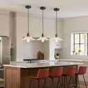 Pendant Lights Kitchen Island: Mini Chandelier Ceiling Light Fixture with Hand Blown Glass, E26 67 inch Height Adjustable Rustic Vintage Hanging Chandeliers for Dining Room Kitchen Foyer (1 Pack)