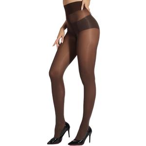 Indestructible Tights for Women, Rip Resistant Durability T-Crotch Pantyhose Semi Sheer High Waist Stockings (Brown, S)