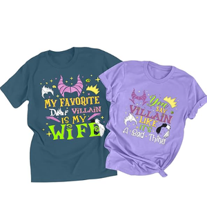 Couples Matching Shirts Chillin Like a Villain Shirt Couples Tshirt for Husband and Wife, M