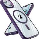 SUCGLES for iPhone 15 Case with MagSafe [Ultra Strong Magnetic] [12FT Military Drop Protection] [Shockproof Bumper] Slim Thin Mag Safe Phone Cover 6.1" for Apple iPhone15 (Deep Purple)