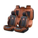 Seat Covers, Car Seat Covers Full Set, Leather FullSet Fullset-Black&Brown