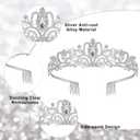 3 Pcs Halloween Singer Look Costume Set Long Red Orange Curly Wig Silver Crystal Tiara and Blank White Sash Retro Singer Performance Outfit for Pop Star Cosplay