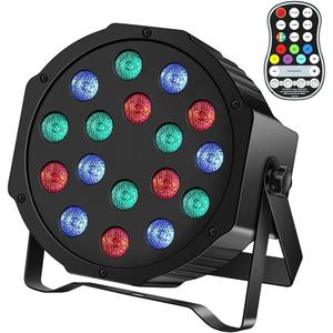 U`King 36W Wireless Uplights, 18 LED RGB Stage Lights, DMX512 & Sound-Activated Rechargeable Par Lights, LED Par Can for Party Event Wedding Show