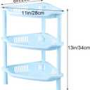 Cabilock 3-Tier Plastic Storage Rack Triangular Corner Shelf 8.2X8.2X12.9 Inches Space-Saving Organizer for Bathroom Kitchen Desk Shelving Plastic Racks