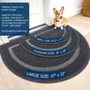 OLANLY Half Circle Door Mat Indoor Outdoor Entrance Welcome, Waterproof All-Season, All-Weather Doormat, Sturdy Natural Rubber, Low Profile, Easy Clean Patio Porch Entryway Mat, 29.5x17, Grey