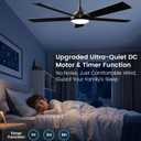 60 Inch Ceiling Fans with Lights and Remote/App Control
Black Ceiling Fan with Light, Quiet Reversible DC Motor, 3CCT, Dimmable, Modern Ceiling Fan for Bedroom/Patio, Indoor/Outdoor