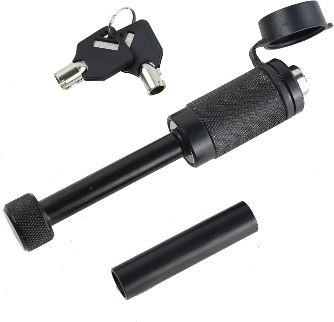 TOPTOW Trailer Hitch Receiver Lock, 1/2-in Pin Diameter with 5/8-in Sleeve Diameter, 2.75-in Usable Length, Black Nickel Locking Pin