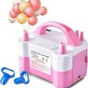 Electric Air Balloon Pump, Portable Dual Nozzle Electric Balloon Inflator/Blower for Party Decoration,Used to Quickly Fill Balloons - 110V 600W [Pink]