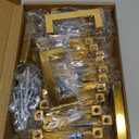 Ravinte 20 Pack Gold Cabinet Pulls 3 Inch Brusehed Brass Kitchen Cabinet Handles Gold Square Kitchen Hardware for Cabinet (3 In Hole Center)