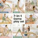 Tiny Land Pikler Triangle Set,7-in-1 Foldable Montessori Toddler Climbing Toys Indoor, Wooden Playground Jungle Gym for Kids, Climber Gift for Boys & Girls Toddler Climbing Toys (Morandi), 7 inches x 3 inches x 12.5 inches
