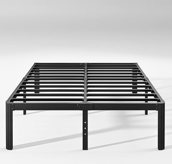 14in High Queen Bed Frame No Box Spring Needed, Heavy Duty Metal Platform Bed Frame Queen Size with Round Corners, Easy Assembly, Noise Free, Black