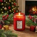 Fall Candle, Spiced Large Scented Candle, Natural Soy Candles Non Toxic for Meditation Spiritual Gift, Aromatherapy Candle for Women Men (Red-Lavender Scent)