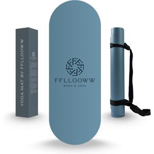 FFLLOOWW Premium Non Slip PU Yoga Mat 72.8 x 26.8 4.5mm Eco Friendly Natural Rubber Exercise Mat for Hot Yoga, Pilates & Home Workout with Carry Strap