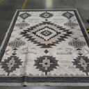 Area Rug 8x10 Western Rug Living Room Southwestern Aztec Rugs Machine Washable Tribal Navajo Southwest Rug Non Slip Printed Low-Pile Indoor Floor Carpet for Dining Room Bedroom Office, Beige