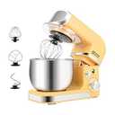 Kitchen in the box Stand Mixer, 3.2Qt Small Electric Food Mixer, 6 Speeds Portable Lightweight Kitchen Mixer for Daily Use with Egg Whisk, Dough Hook, Flat Beater (Yellow)