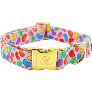 Elegant Little Tail Easter Dog Collar - Colorful Candy Print, Cute Pink for Boys and Girls, Adjustable for Medium Dogs, Pet Gift (Medium (Pack of 1))