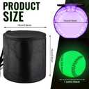 Hiboom 3 Pcs 3 Inch Glow in The Dark Baseballs UV Light Quick Charger Bag for Adults Playground Backyard Game Outdoor in The Dark Games
