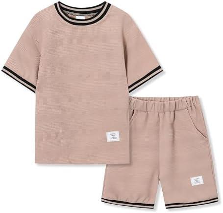KIDLAGA Boys Clothes 2PCS Outfits Color Block T Shirt & Shorts Teen Boy Clothes Kids Summer Clothing Sets Sizes 8-9Y