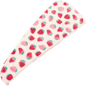 Healifty Hair Towel Wrap Coral Fleece Hair Drying Towels Cute Strawberry Absorbent Bath Hat Girl Shower Hat Quick Dry Cap Hair Wrap for Bathing