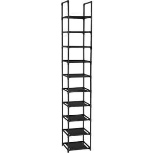 FIDUCIAL HOME 10 Tiers Shoe Rack Space Saving Vertical Single Pairs Sturdy Shoe Shelf Storage Organizer, 10 Tiers Skinny