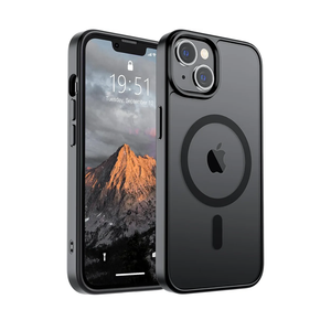 SUPFINE Magnetic for iPhone 14 Case & iPhone 13 Case (Compatible with MagSafe)(Military Grade Drop Protection) Translucent Matte Shockproof Phone Cover, Black
