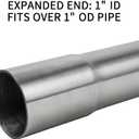 1 Inch Exhaust Pipe 12" Length, T304 Stainless Steel Mandrel Tubing,1"(25mm) OD Flared Slip-Fit End Ducting,Universal Three and a half Straight Tailpipe Connector Adapte