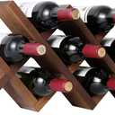 WELLAND Wood Countertop Wine Rack, Rustic Tabletop Wine Holder, 7 Bottle Wine Holder, Minimal Assembly Required | 21.25" W x 4" D x 11.5" H