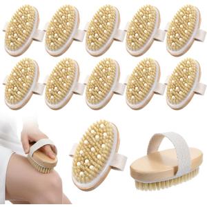 12 Pcs Dry Brushing Body Brush Exfoliating Brush with Massage Nodule Dry Skin Body Scrubber for Shower Bath Back Circulation Improvement Dead Skin Remove Beauty Exfoliator