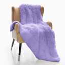 Mr. Sandman Shaggy Faux Fur Sherpa Weighted Blanket 15 lbs for Adult, Soft Luxury Fuzzy Long Fur Heavy Blanket Throw for Twin/Full Size Bed and Couch - 48"72", Light Purple